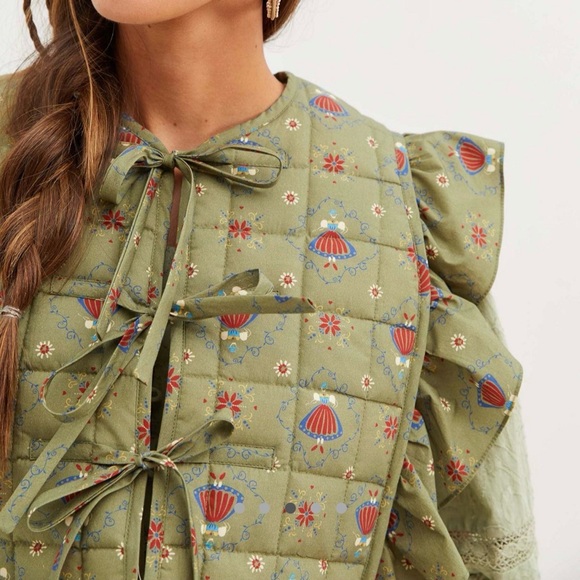 Anthropologie Olive Ruffled Tie-Front Tunic - Picture 3 of 5